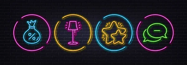 Stehleuchte Star Und Loan Minimal Line Symbole Neon Laser Lichter — Stockvektor