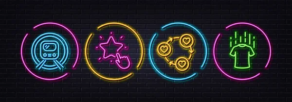 Friends Community Ranking Star Und Bahn Minimal Line Symbole Neon — Stockvektor