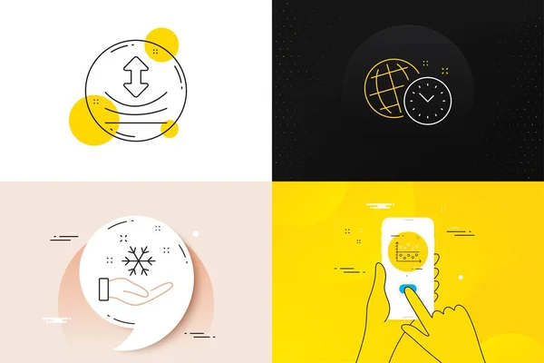 Zaman Yönetimi Dondurma Dot Çizim Çizelgesi Simgeleri Telefon Ekranı Tırnak — Stok Vektör