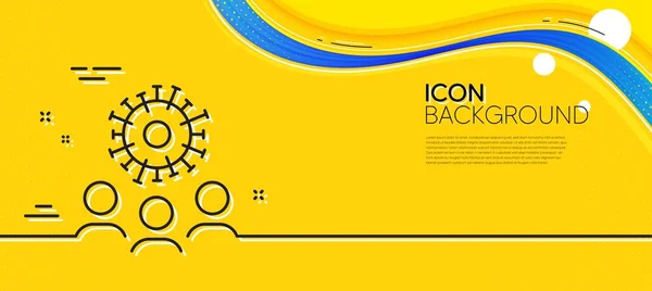Coronavirus Line Icon Abstract Yellow Background Covid Pandemic Virus Sign — Stockvektor