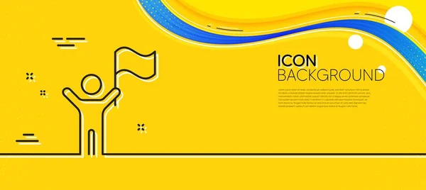 Leiderslijn Icoon Abstracte Gele Achtergrond Succes Vlaggenbord Winnaar Symbool Minimaal — Stockvector