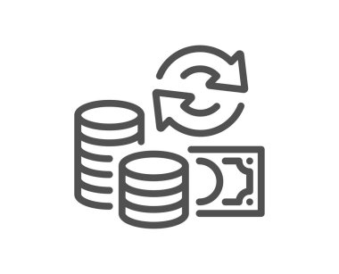 Para çizgisi simgesini değiştir. Döviz kurları tabelası. Ödeme sembolünü transfer et. Kalite tasarım elemanı. Doğrusal stil para simgesini değiştirir. Düzenlenebilir felç. Vektör