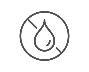 Su geçirmez çizgi simgesi yok. Suya dayanıklı. Koruma sembolünü bırak. Kalite tasarım elemanı. Doğrusal stil su geçirmez ikon değil. Düzenlenebilir felç. Vektör