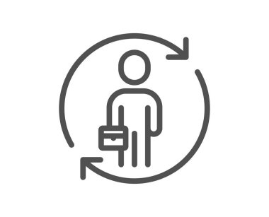 Yer değiştirme çizgisi simgesi. Personel yenileme işareti. İş adamı sembolünü değiştirir. Kalite tasarım elemanı. Doğrusal biçim değiştirme simgesi. Düzenlenebilir felç. Vektör