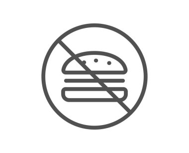 Hamburger çizgisi simgesi yok. Fast food burcu. Çizburger sembolü. Kalite tasarım elemanı. Doğrusal stil. Hamburger simgesi yok. Düzenlenebilir felç. Vektör