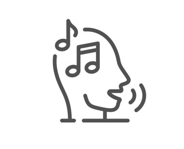 Telesekreter simgesi. Sesli mesaj işareti. Şarkı sembolü. Kalite tasarım elemanı. Doğrusal sesli mesaj simgesi. Düzenlenebilir felç. Vektör