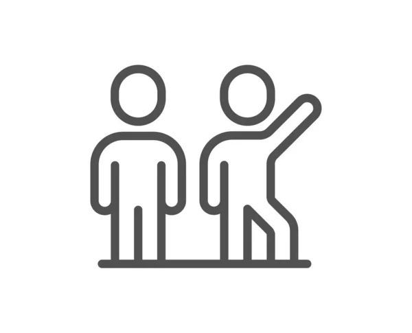Teamwork Line Icon Team Work Together Sign Business Partnership Symbol — Stock Vector