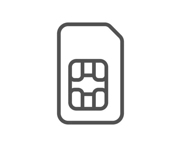 Значок Линии Сим Карты Сотовый Телефон Знак Данных Символ Мобильных — стоковый вектор