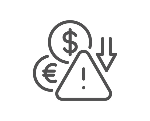 Icône Ligne Déflation Signes Crise Économique Symbole Réduction Des Revenus — Image vectorielle