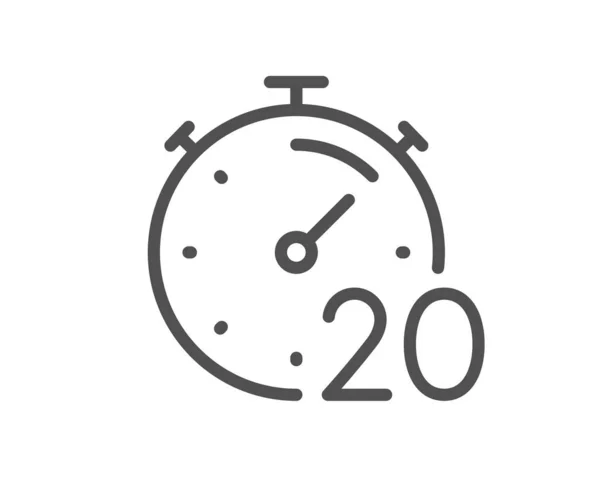 Timer Icona Linea Minuti Segnale Orario Cronometro Simbolo Orologio Conto — Vettoriale Stock