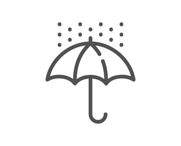 Waterproof Umbrella Line Icon Water Resistant Sign Rain Protection Symbol — Stock Vector