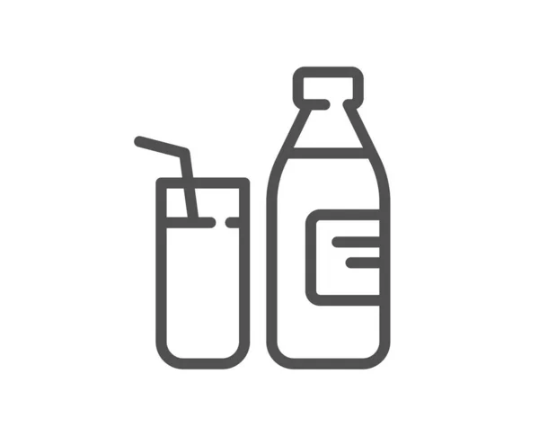 Icono Línea Leche Signo Bebida Fresca Símbolo Bebida Natural Elemento — Vector de stock