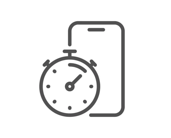 Timer Icono Línea Aplicación Señal Tiempo Cronómetro Teléfono Símbolo Del — Vector de stock