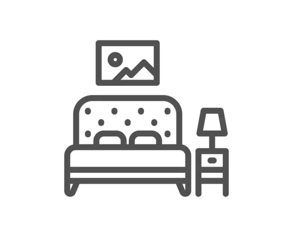 Mobilya Ikonu Içi Tabela Yatak Odası Sembolü Kalite Tasarım Elemanı — Stok Vektör