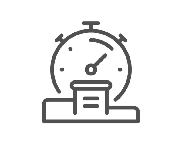 Icono Línea Tiempo Signo Resultados Del Cronómetro Podio Con Símbolo — Vector de stock