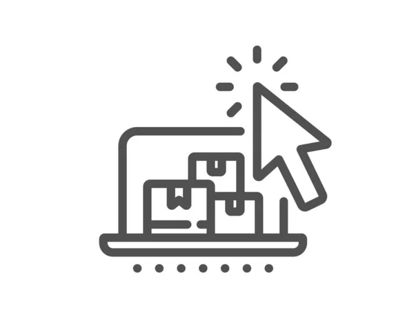 Онлайн Иконка Линии Хранения Знак Доставки Через Интернет Символ Сервиса — стоковый вектор