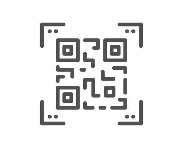 Icône Ligne Code Scannez Code Barres Vérifiez Symbole Certificat Élément — Image vectorielle
