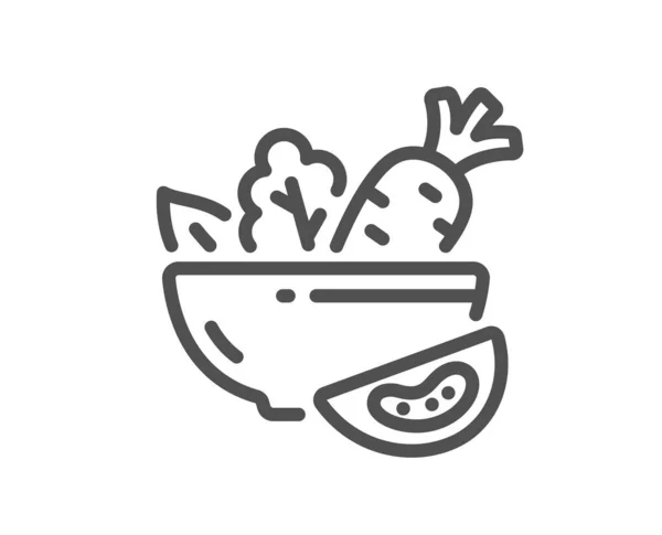 Icône Ligne Salade Panneau Alimentaire Végétal Symbole Repas Sain Élément — Image vectorielle
