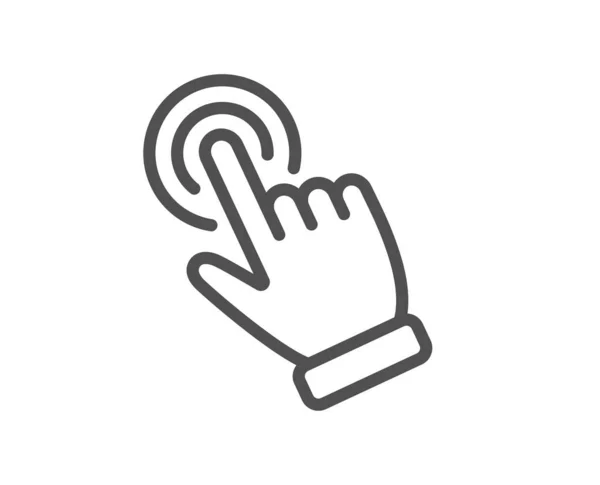 Handcursor Lijn Pictogram Klik Actie Teken Vingerwijzer Symbool Kwaliteitselement Lineaire — Stockvector