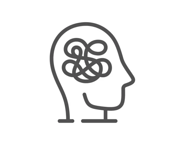 Icône Ligne Anxiété Stress Penser Signe Inquiétude Symbole Santé Mentale — Image vectorielle