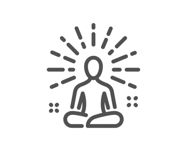 Yoga Line Icon Meditation Pose Sign Relax Body Mind Symbol — Stock Vector