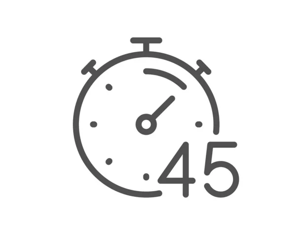 Timer Minutos Ícone Linha Sinal Hora Cronómetro Símbolo Relógio Contagem — Vetor de Stock