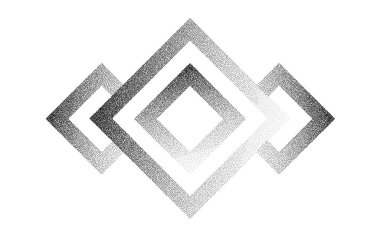 Rhombus tahıl desenli arka planı çerçeveler. Gürültü, çıngırağı noktalar. Kum tanesi etkisi. Noktalar grunge afişi. Soyut gürültü süsleme deseni. Noktalı daireler nokta dokusu. Noktalı çerçeve vektörü