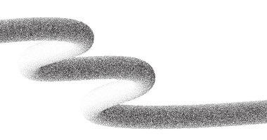 Nokta çalışma dalgası vektör arkaplanı. Siyah grunge sesi noktalı noktalar dalgalanıyor. Kum tanesi etkisi. Siyah noktalar grunge afişi. Soyut zig zag şekilli gürültü nokta kalıbı. Stokastik noktalı vektör