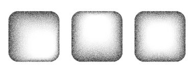 Kare tahıl desenli vektör arka planı. Siyah gürültü noktaların çerçevelerini kapatır. Kum tanesi etkisi. Noktalar grunge afişi. Soyut gürültü kare deseni. Sivri uçlu daire dokusu. Noktalı çerçeve vektörü