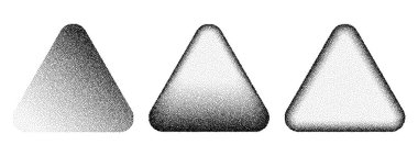 Üçgen desenli arkaplan. Siyah gürültü noktaların çerçevelerini kapatır. Kum tanesi etkisi. Noktalar grunge afişi. Soyut gürültü piramit deseni. Noktalı daireler nokta dokusu. Noktalı çerçeve vektörü