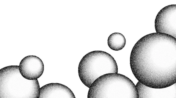 Sphères Grains Fond Boules Bulles Savon Pois Noirs Boule Effet — Image vectorielle