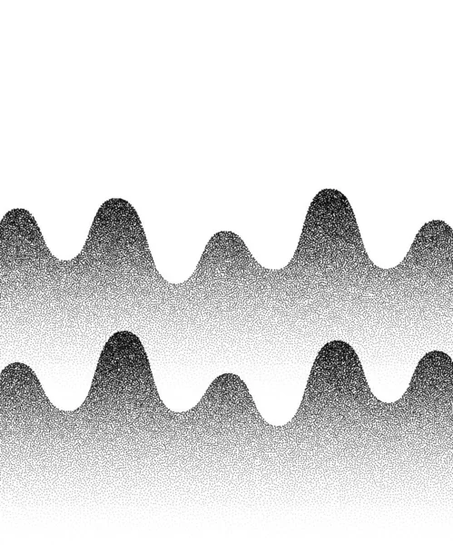 Dotwork梯度颗粒波背景 黑色噪音点状图案 沙粒效应 开始发牢骚 抽象的噪音干扰模式 山地圈纹理 虚线矢量背景 — 图库矢量图片