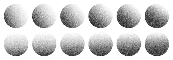 Dotwork Noise Gradient Circles Sand Grain Effect Black Noise Stipple — Stock Vector