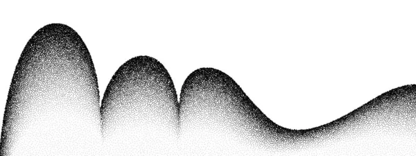 Mountain Grain Pattern Vector Background Black Noise Stipple Dots Hill — Stock Vector
