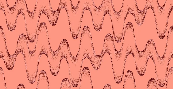 Dotwork Seamless Wave Pattern Sand Grain Effect Background Noise Stipple — Stock Vector