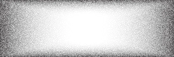 Dotwork Gradient Pattern Frame Background Black Noise Stipple Dots Sand — Stock Vector