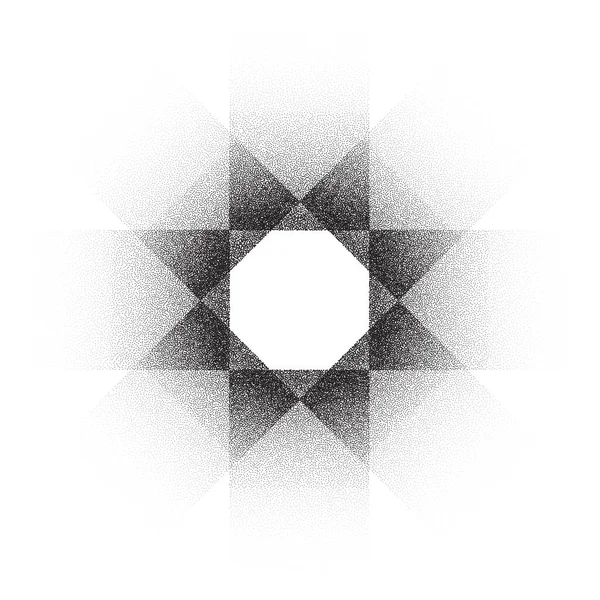 Dotwork Αστέρι Μοτίβο Διάνυσμα Φόντο Φαινόμενο Από Άμμο Στιλπνές Μαύρες — Διανυσματικό Αρχείο