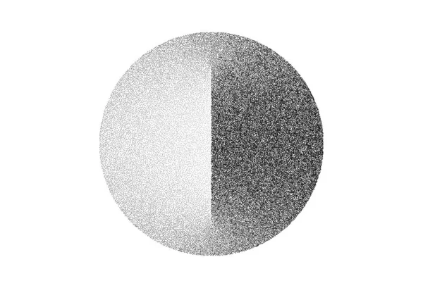 Dotwork Sphere Abstrakter Vektorhintergrund Sandkorn Effekt Schwarze Noise Stipple Dots — Stockvektor