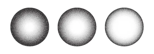 Dotwork Spheres Vektor Hintergrund Sandkorn Effekt Schwarze Rauschstiftpunkte Abstraktes Rauschen — Stockvektor