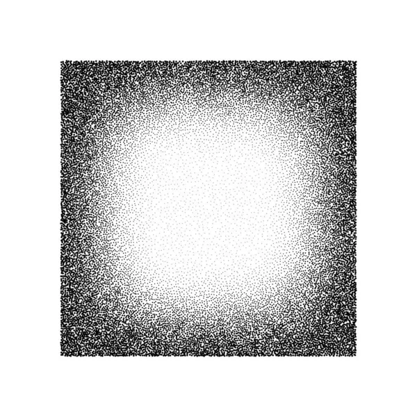 Dotwork Τετράγωνο Μοτίβο Διάνυσμα Φόντο Φαινόμενο Από Άμμο Στιλπνές Μαύρες — Διανυσματικό Αρχείο