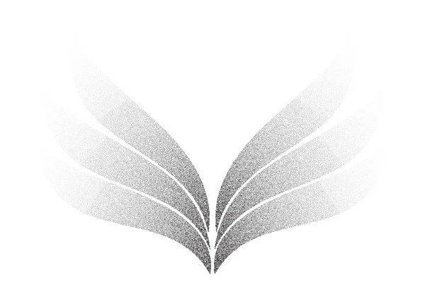 Dotwork Wings Tätowierungselement Vektor Hintergrund Schwarzes Rauschstipppunktmuster Abstraktes Rauschen Engelsflügel — Stockvektor