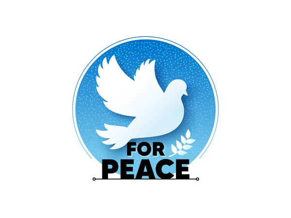 Pour Icône Paix Avec Pigeon Signature Journée Internationale Paix Pas — Image vectorielle
