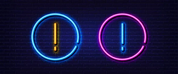 Exclamation Mark Icon Neon Light Line Effect Important Line Typography — Stock vektor