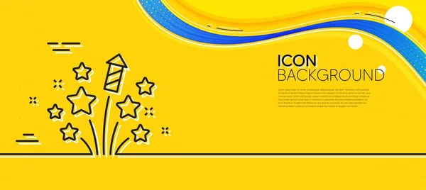 Ícone Linha Estrelas Fogos Artifício Fundo Amarelo Abstrato Sinal Saudação —  Vetores de Stock