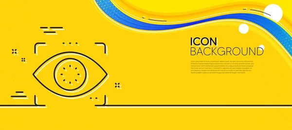 Eye Detect Line Icon Abstract Yellow Background Retina Scan Sign — 스톡 벡터