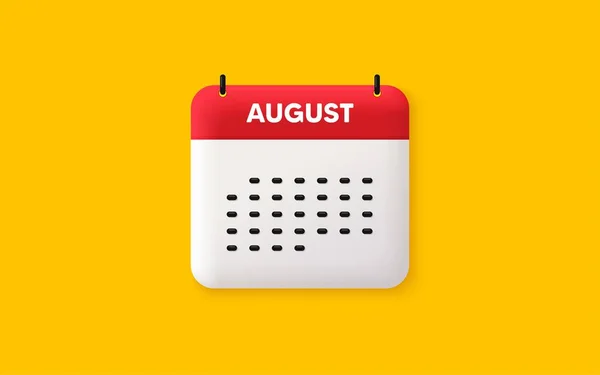 Data Calendario Icona Icona Mese Agosto Calendario Eventi Data Agosto — Vettoriale Stock