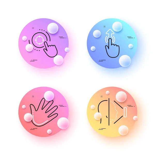 Face Seo Target Swipe Minimal Line Icons Spheres Balls Buttons — Stock Vector