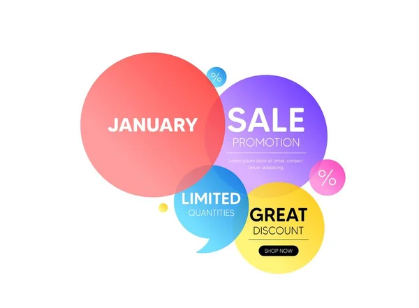 Discount Offer Bubble Banner January Month Icon Event Schedule Jan — Vettoriale Stock