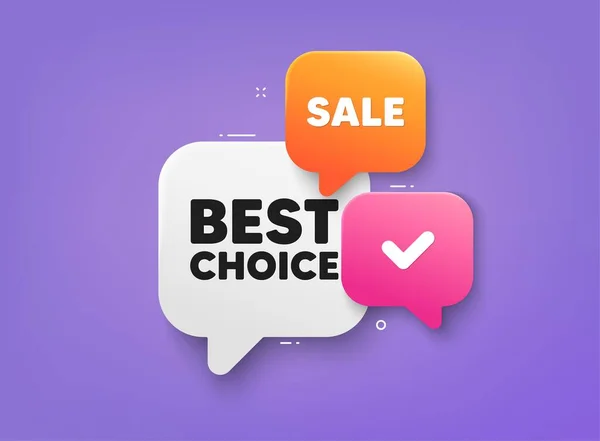 Best Choice Tag Bubble Chat Banner Discount Offer Coupon Special — Stock Vector