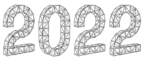 Constructions Sous Forme Numéros 2022 Connexion Faible Poly Lignes Points — Image vectorielle